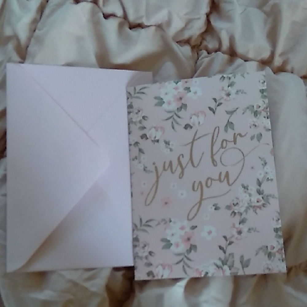 Just For You Floral Pink Blank All Occasion Card With Envelope